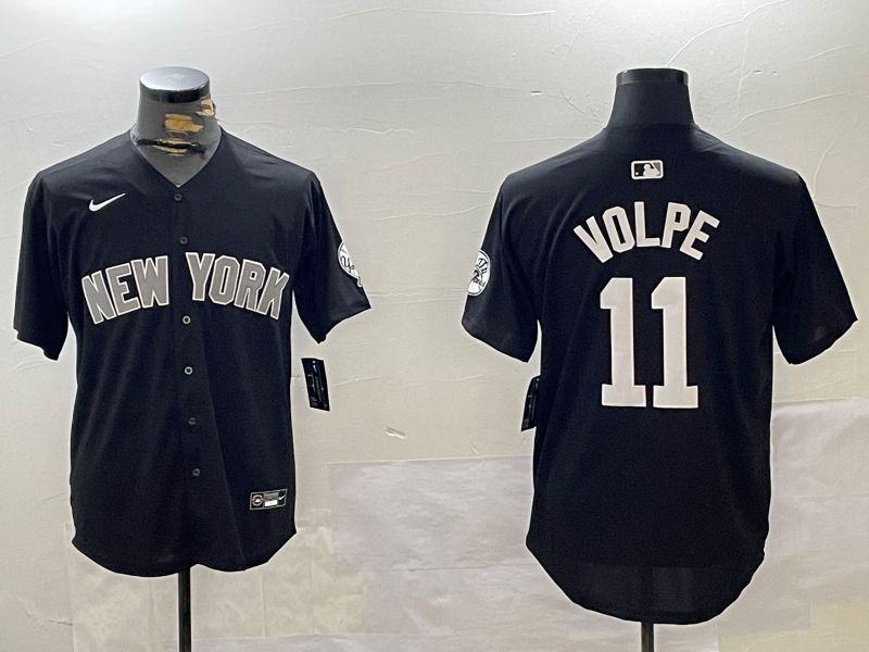 Men New York Yankees #11 Volpe Black Game 2024 Nike MLB Jersey style 1202